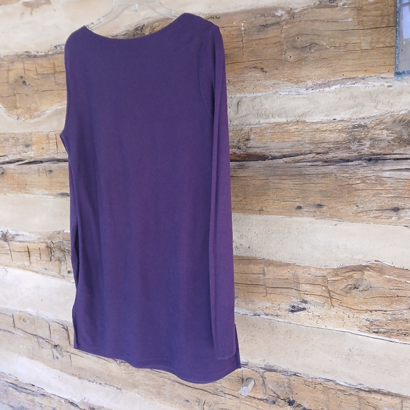 J. Jill Burgundy Boatneck Cotton/Rayon Tunic Length Sweater Size Small Tall - Picture 8 of 11